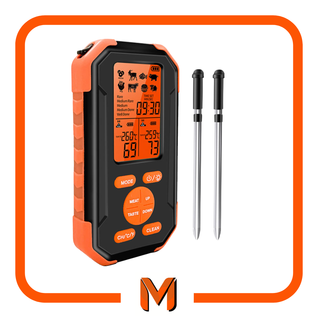 Meat Monitor 2.0 Auto Twin Probe True Wireless LCD Cooking Thermometer System & Free Bear Claws