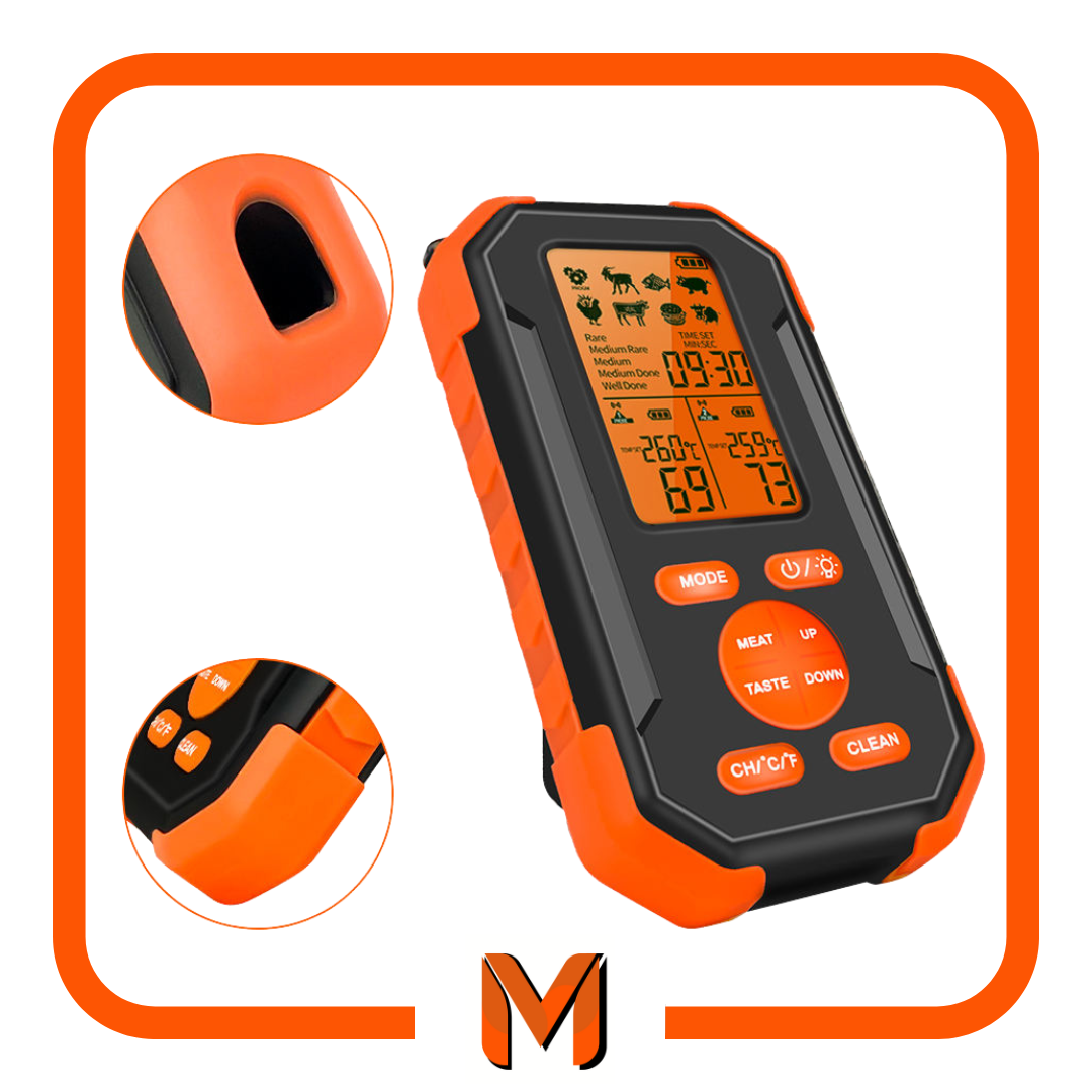 Meat Monitor 2.0 Auto Twin Probe True Wireless LCD Cooking Thermometer System & Free Bear Claws