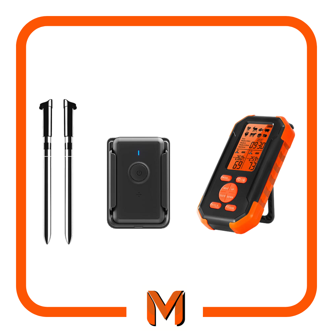 Meat Monitor 2.0 Auto Twin Probe True Wireless LCD Cooking Thermometer System & Free Bear Claws