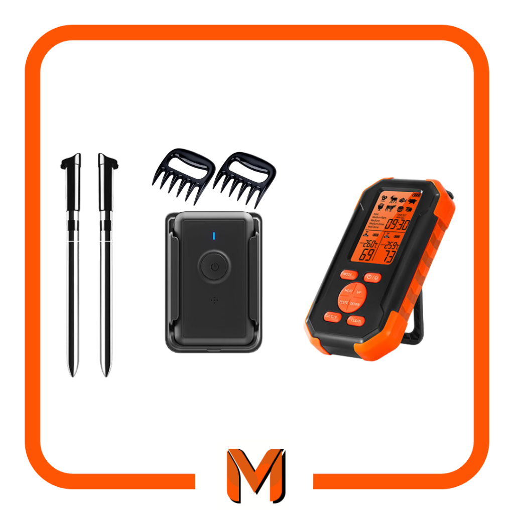 Meat Monitor 2.0 Auto Twin Probe True Wireless LCD Cooking Thermometer System & Free Bear Claws