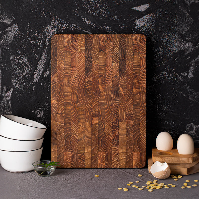 Meat Monitor Large Natural TEAK 42cm Anti Bacterial Chopping / Cutting Board