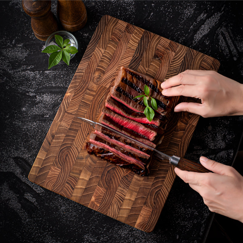 Meat Monitor Large Natural TEAK 42cm Anti Bacterial Chopping / Cutting Board